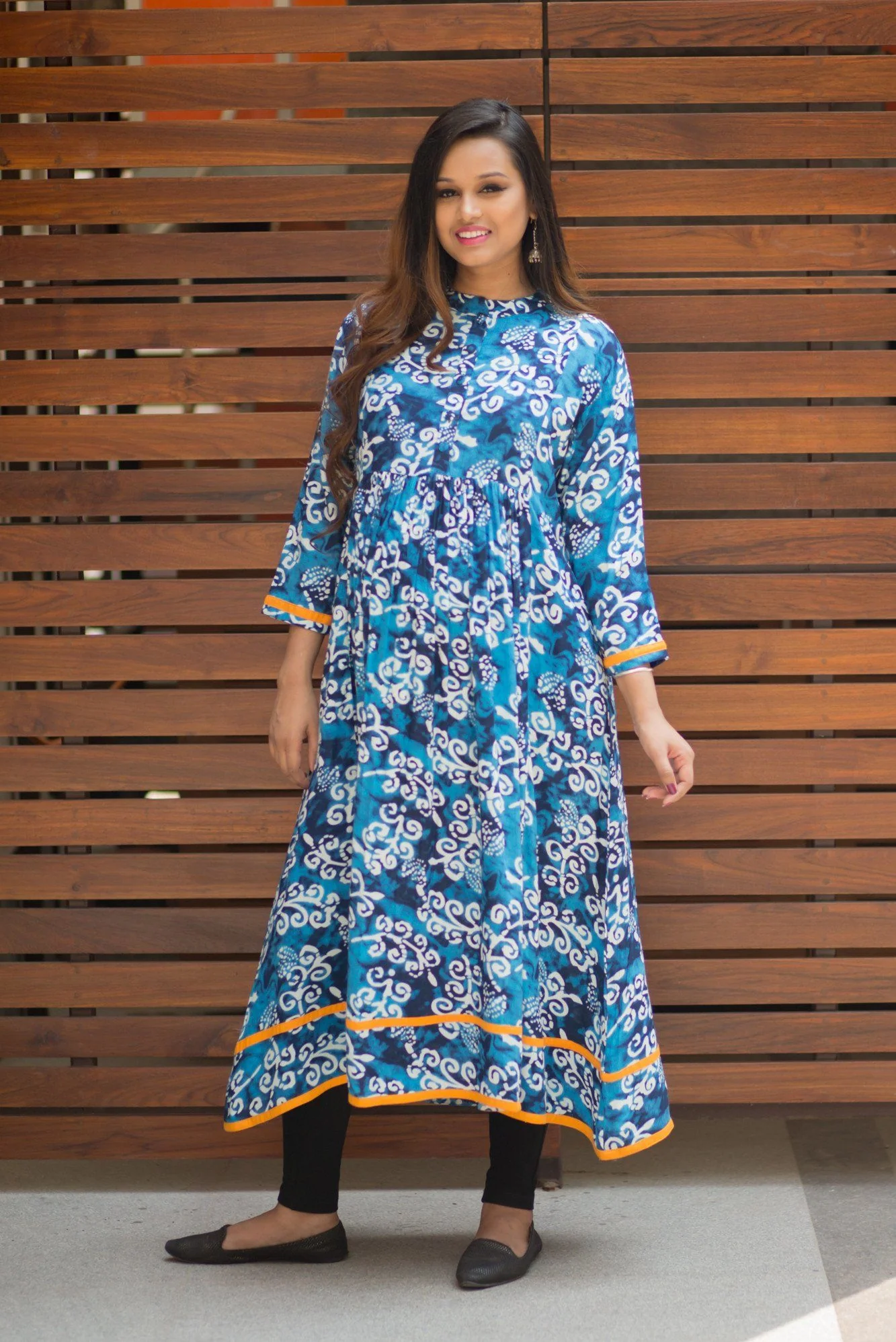 Classic Indigo Maternity and Nursing Kurta - Chenance