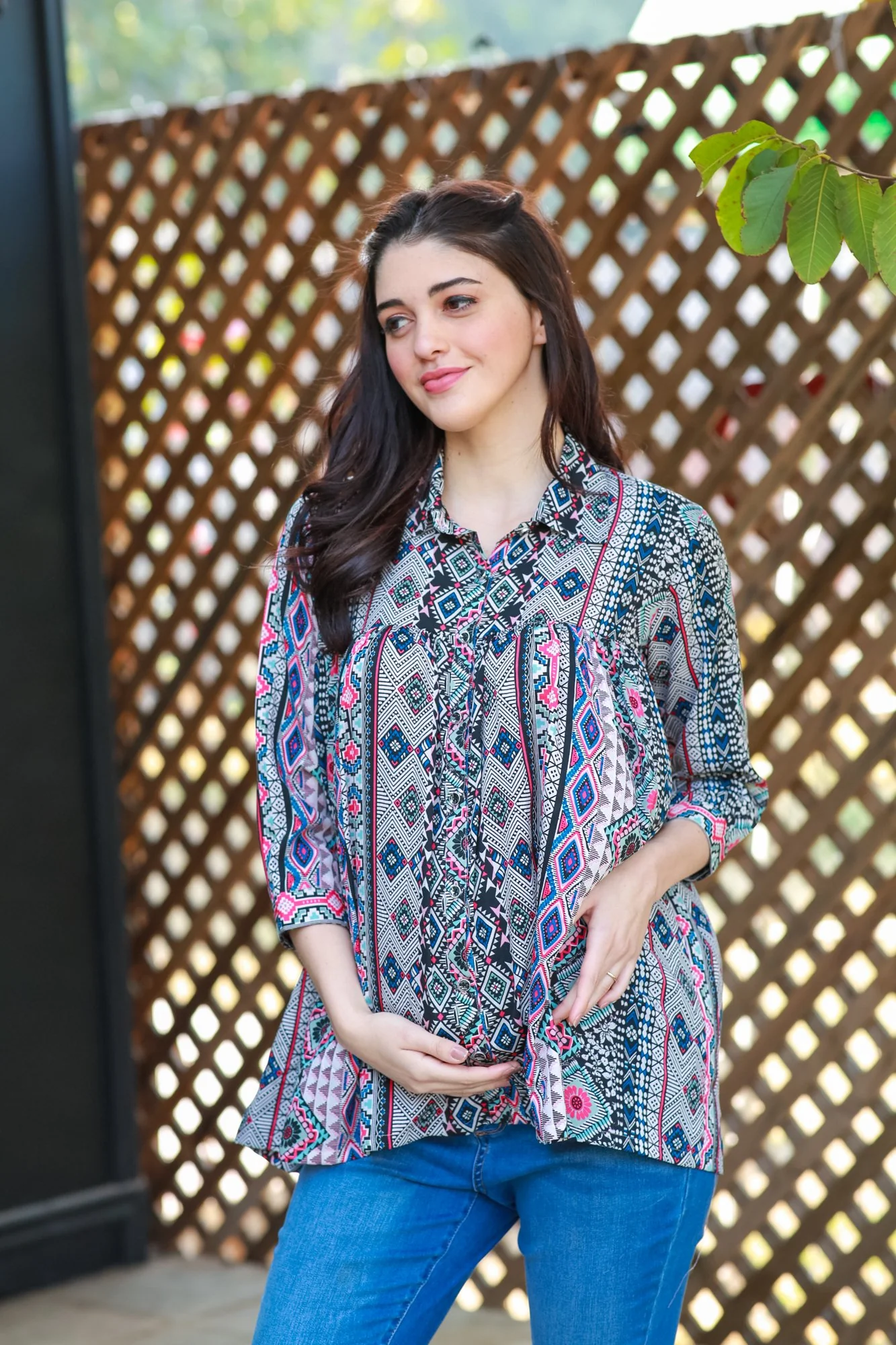 Royal Aztec Maternity & Nursing Top - Chenance