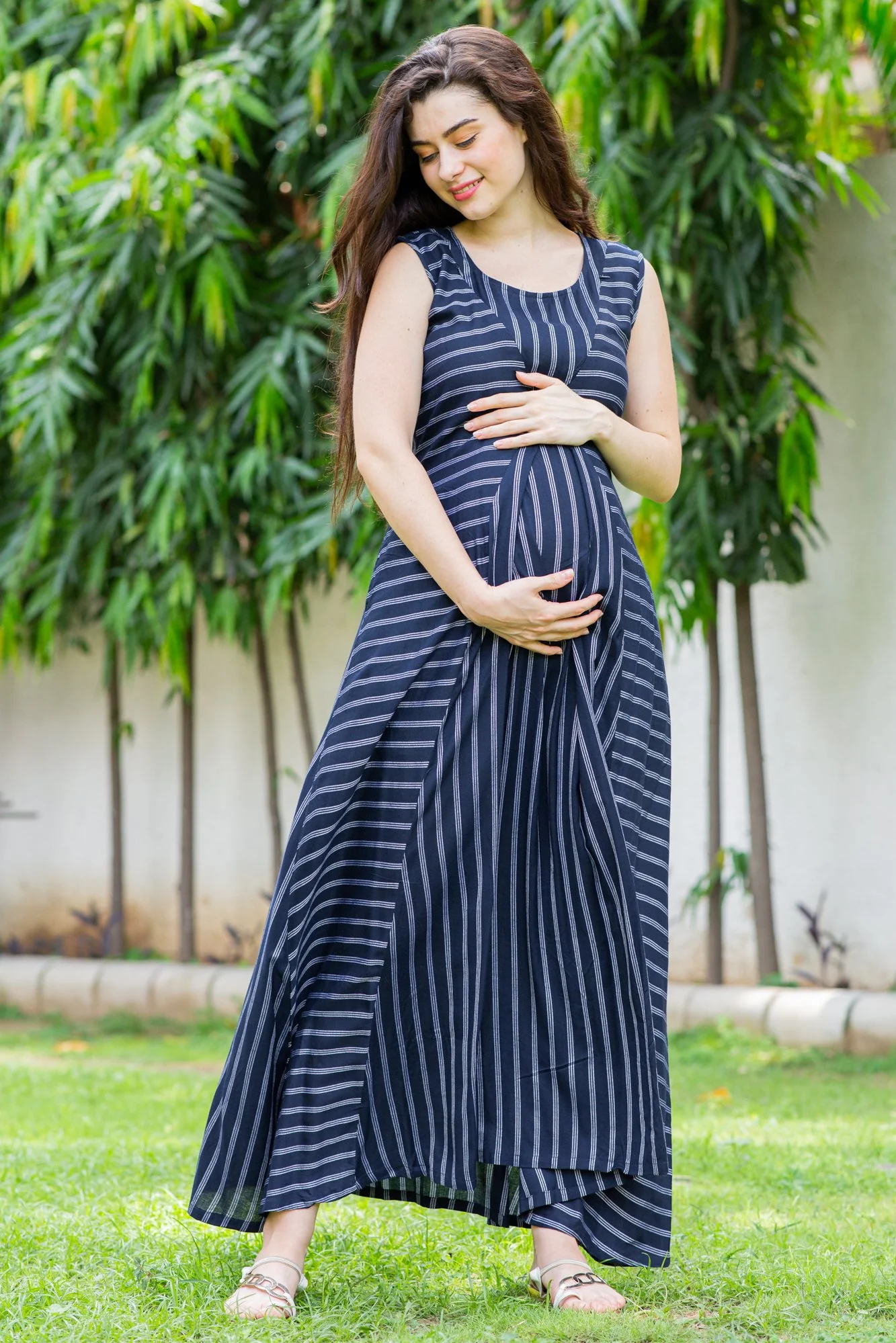 Jade patterned Maternity and Nursing Dress - Chenance