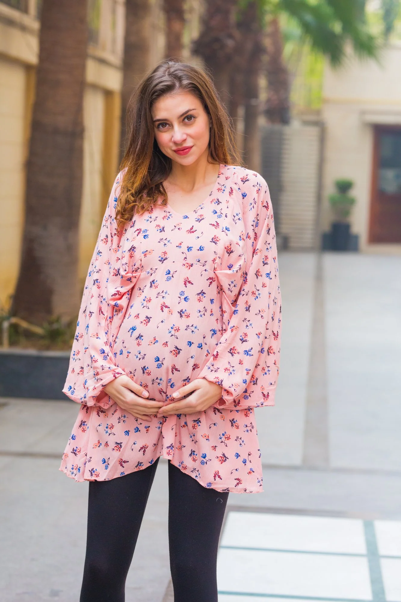 Bubblegum Pink Maternity & Nursing Top - Chenance