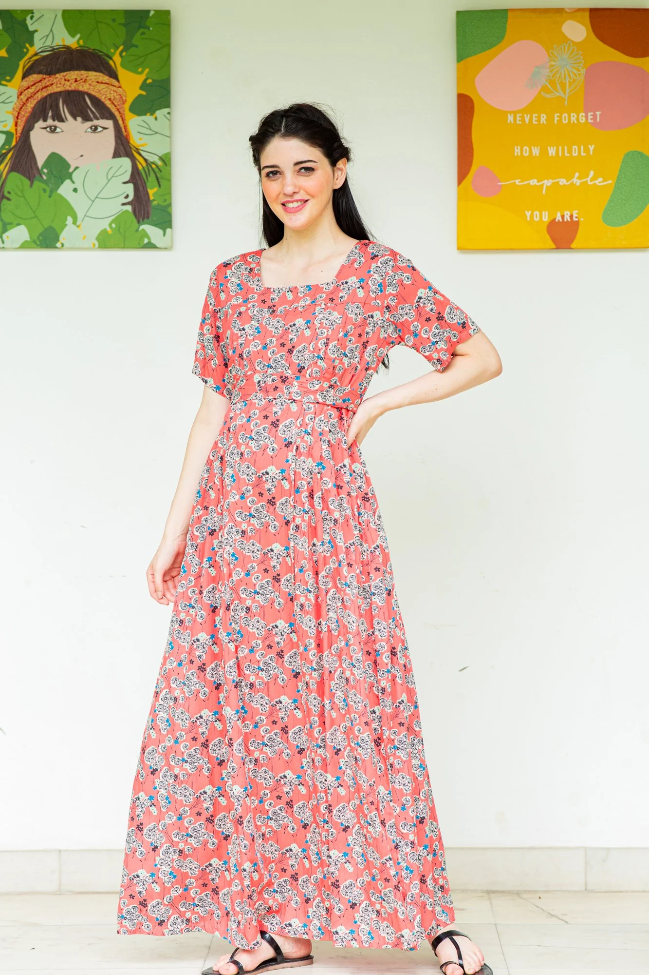 Daisy Nursing Concealed Zips Night Dress - Chenance