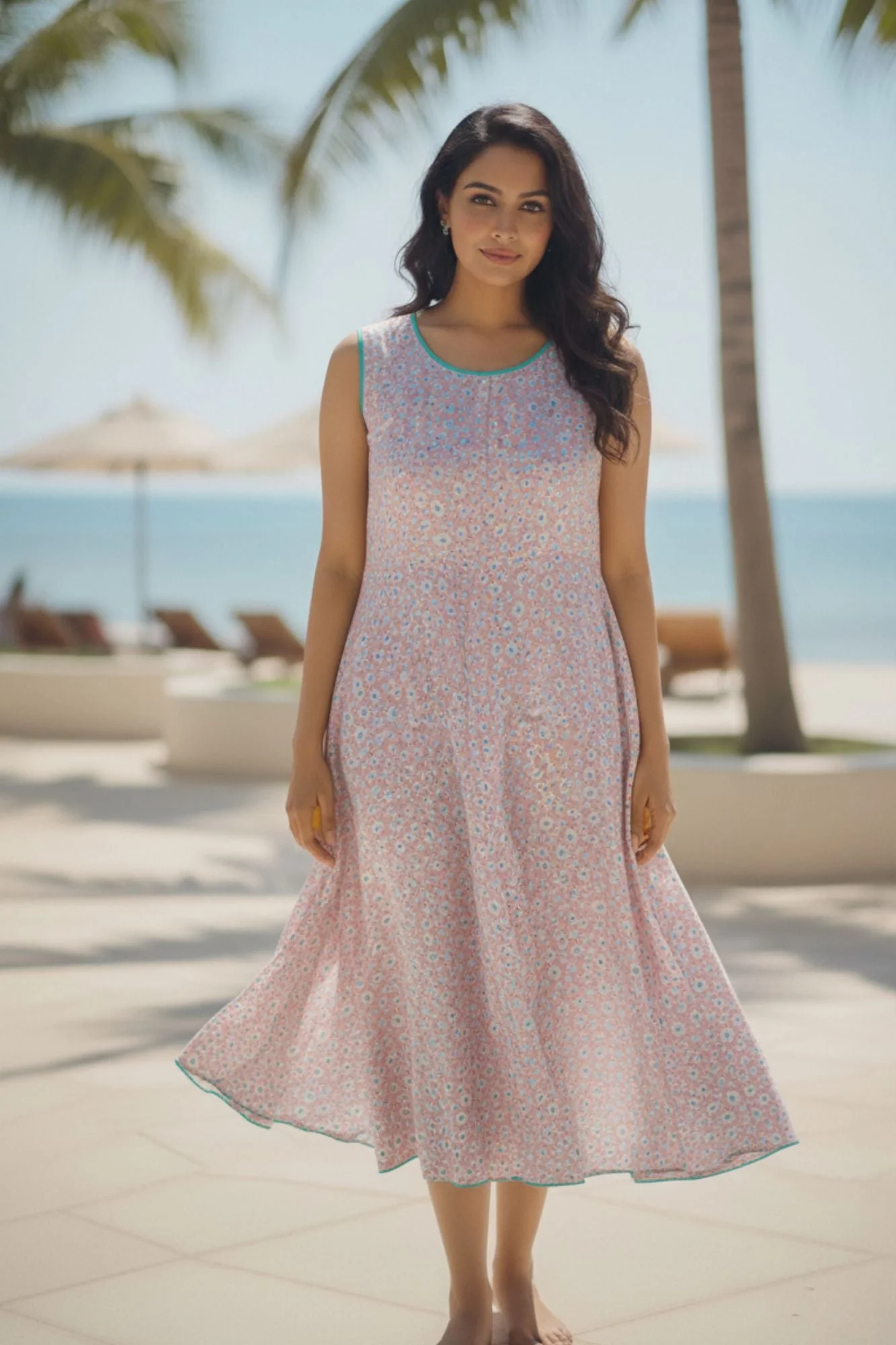 Baby Pink Floral Maternity & Nursing Dress - Chenance