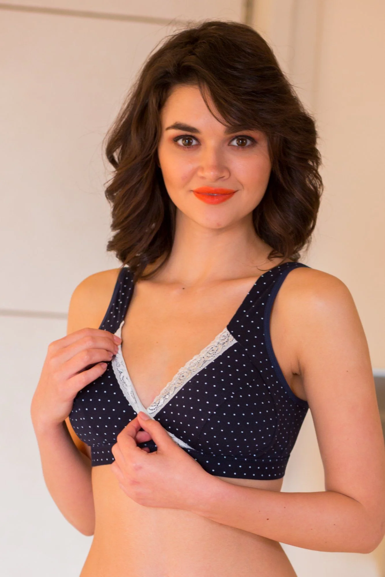 Blue Polka Dot Maternity & Nursing Lingerie Set (Set of 2) - Chenance