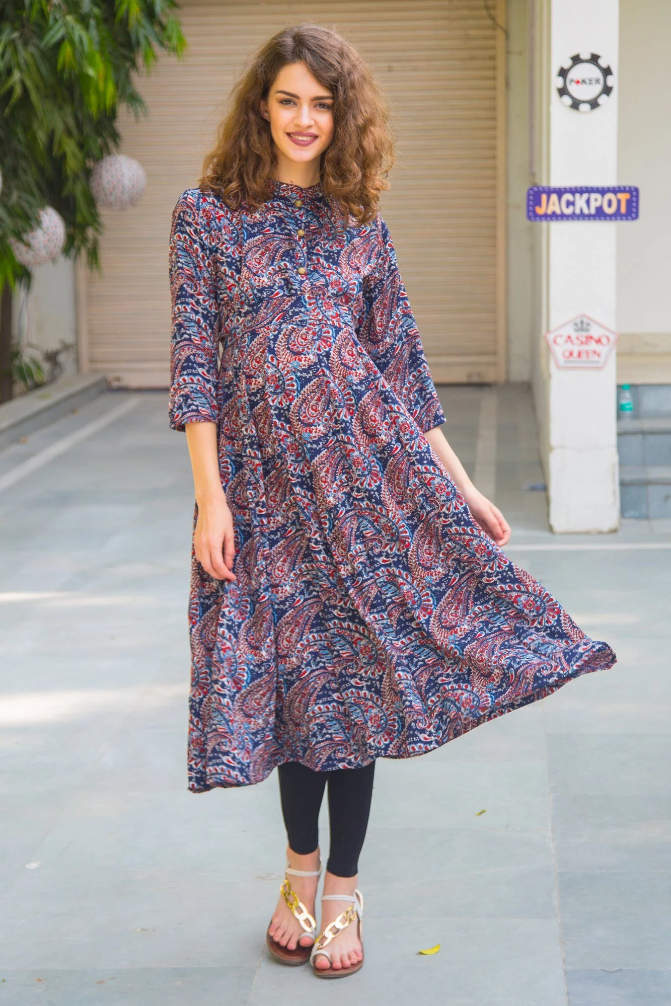 Heritage Print Abstract Nursing & Maternity Kurta - Chenance