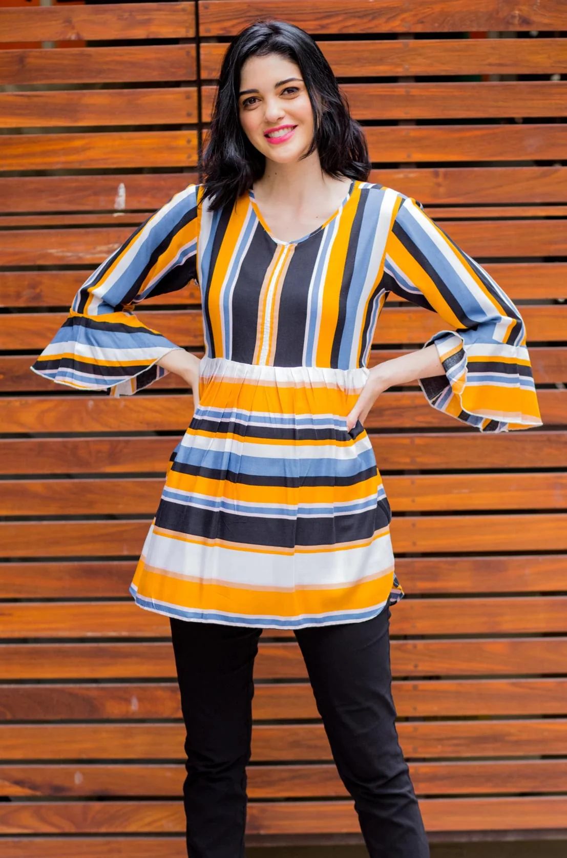Timeless Multicolor Striped Nursing Top - Chenance