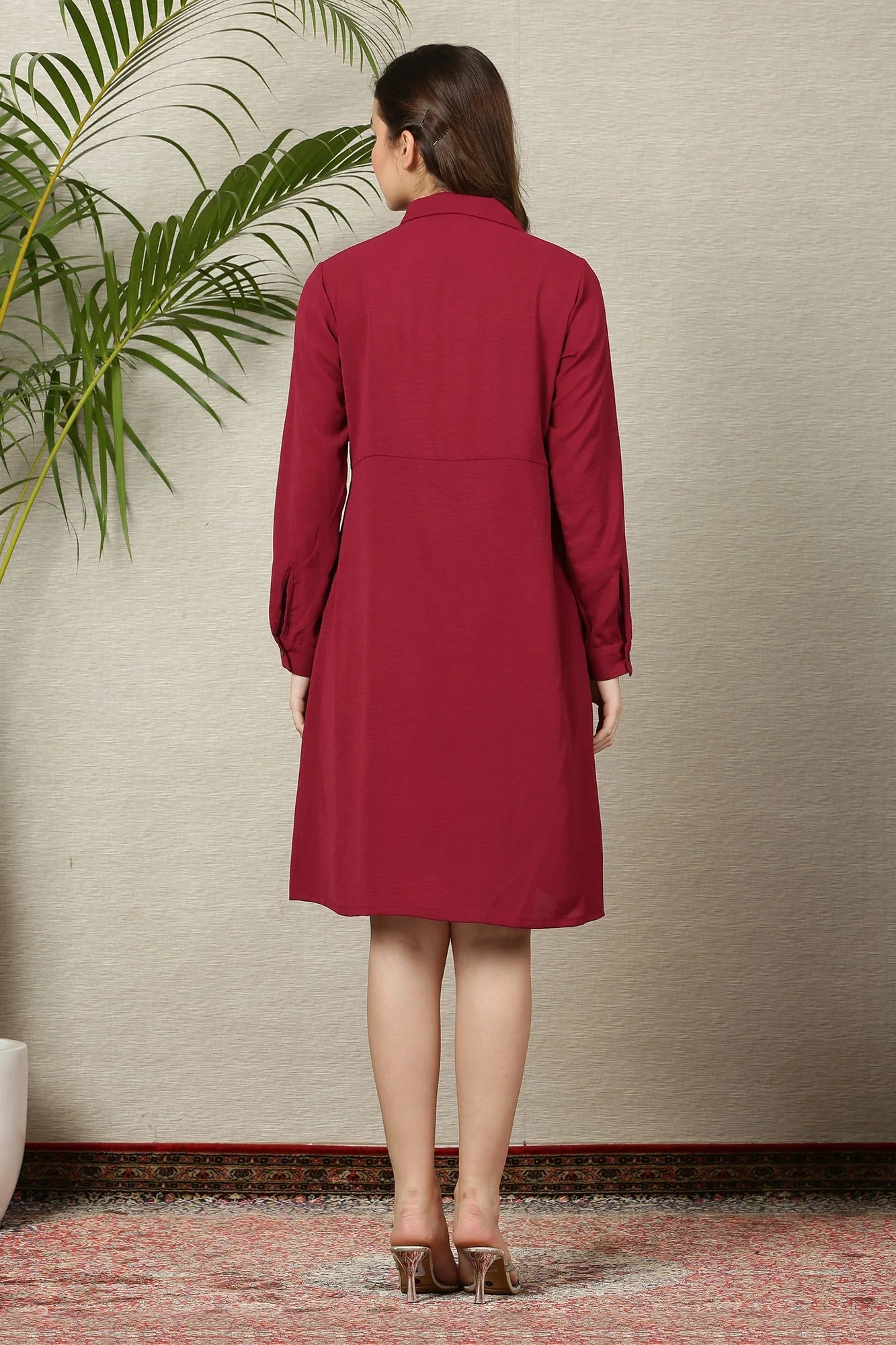 Effortless Redberry Maternity & Nursing Shirt Dress - Chenance