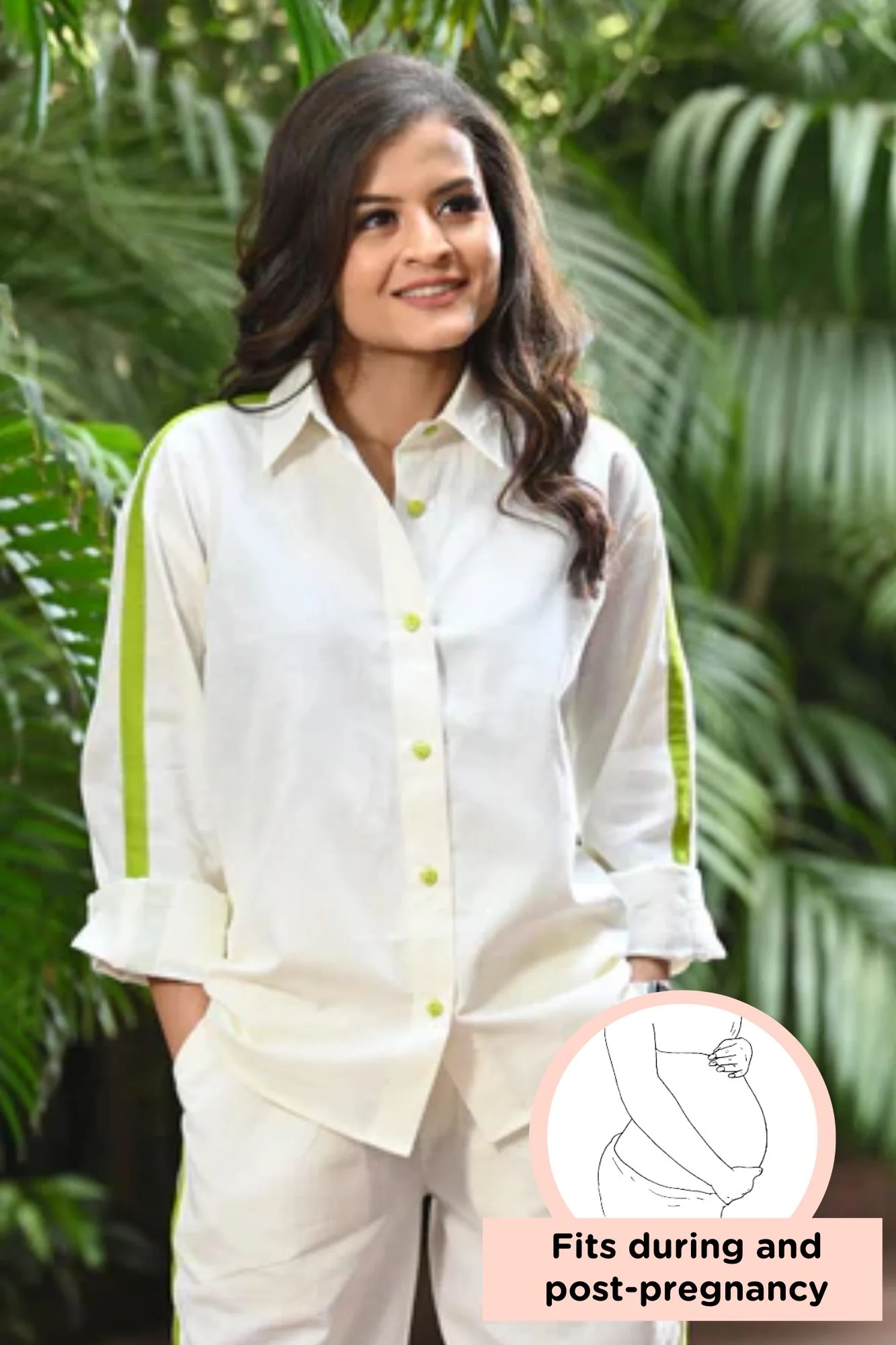 Classic Ivory Maternity & Nursing Shirt (Cotton Linen) - Chenance