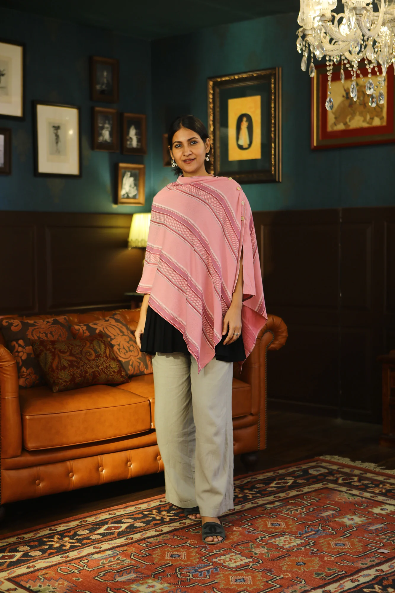 Barbie Pink Striped Nursing Stole - Chenance