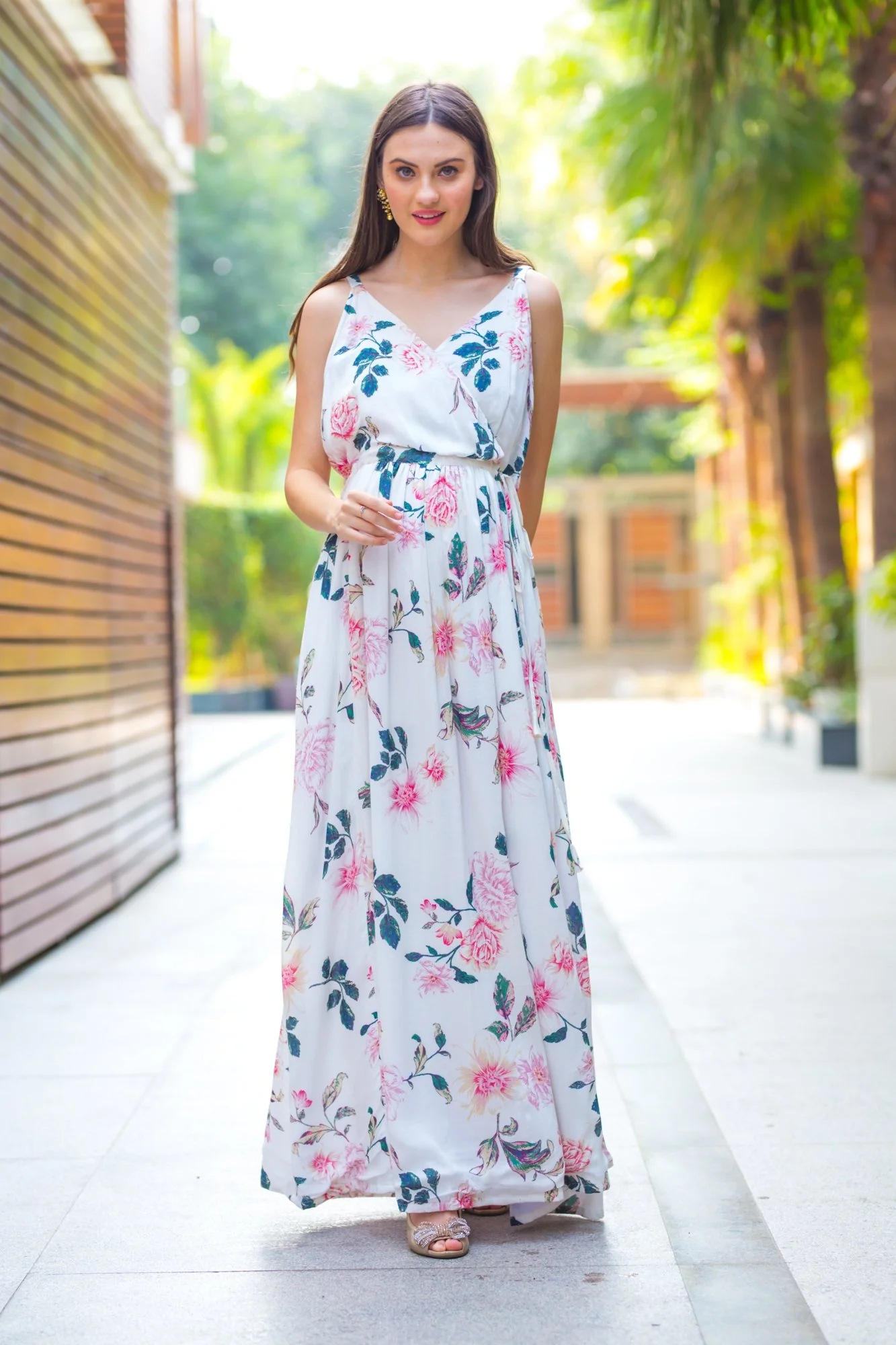 Calming White Maternity & Nursing Dress - Chenance