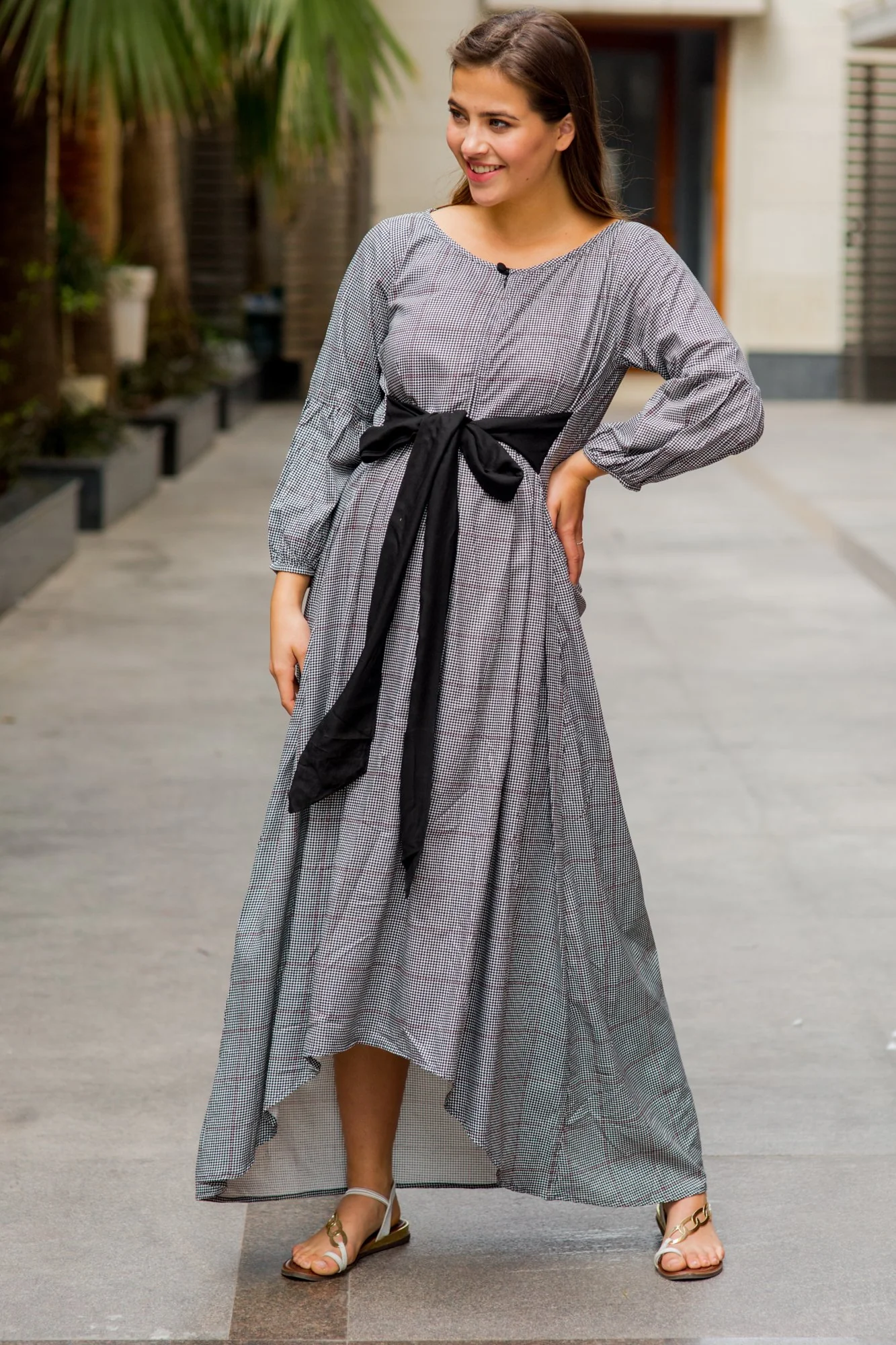 Classic Dual Front Bow High-Low Maternity & Nursing Dress - Chenance