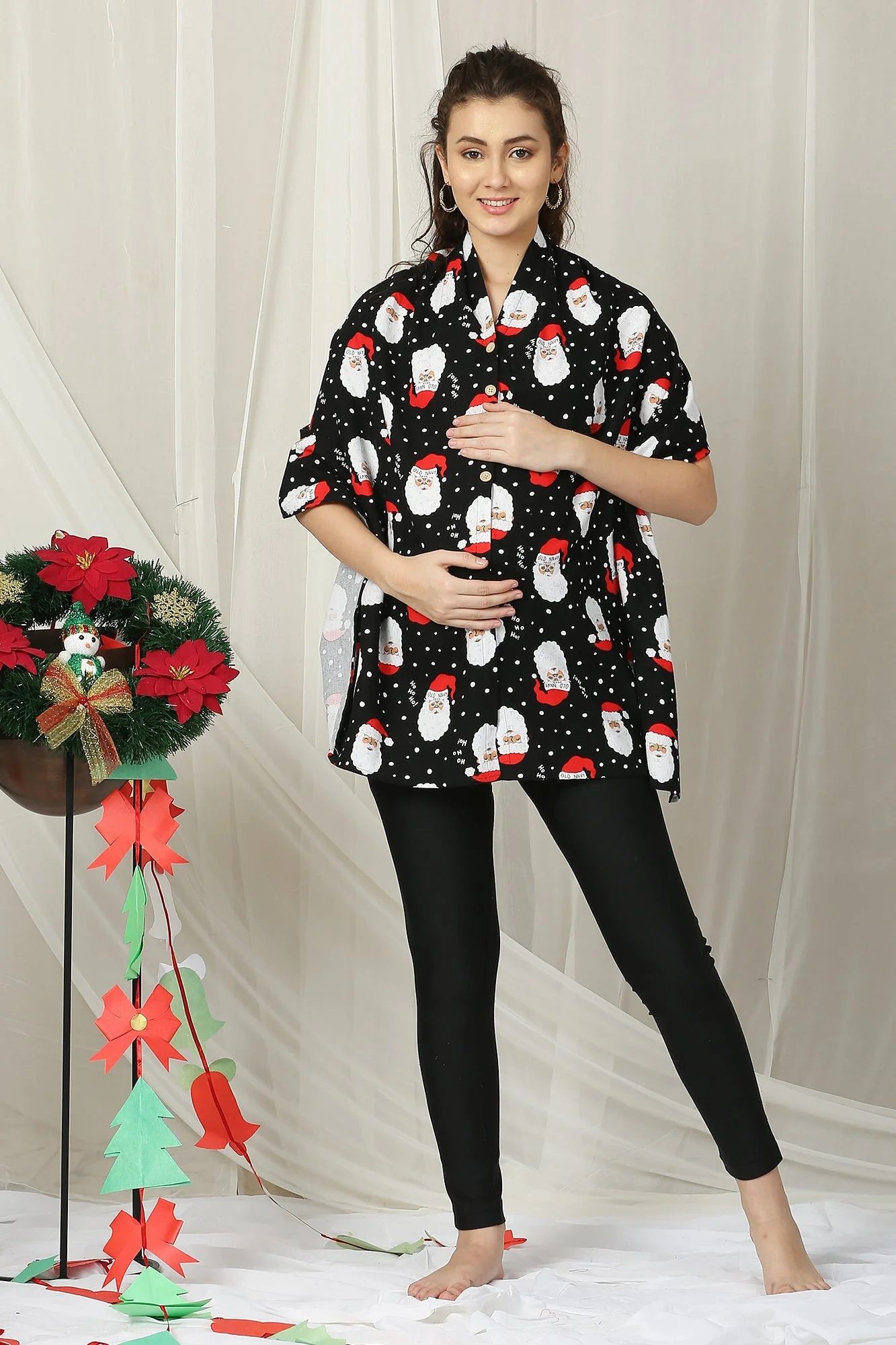 Black Party Printed Versatile Nursing Stole - Chenance