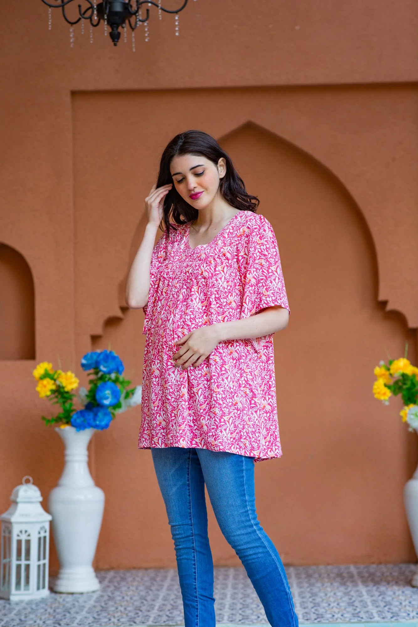 Delicate Blush Maternity & Nursing Top - Chenance