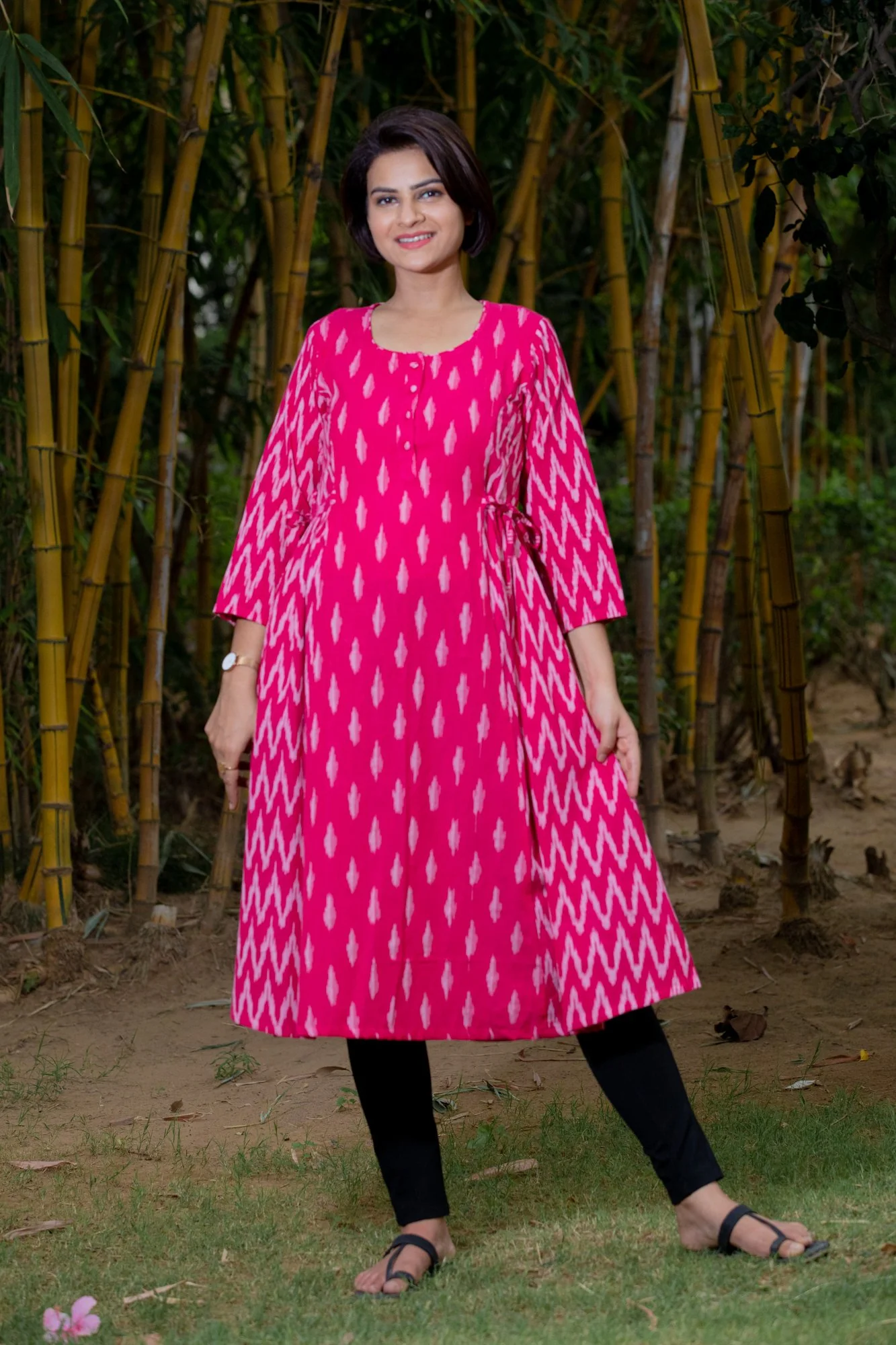Rouge Ikat Maternity & Nursing Kurta - Chenance