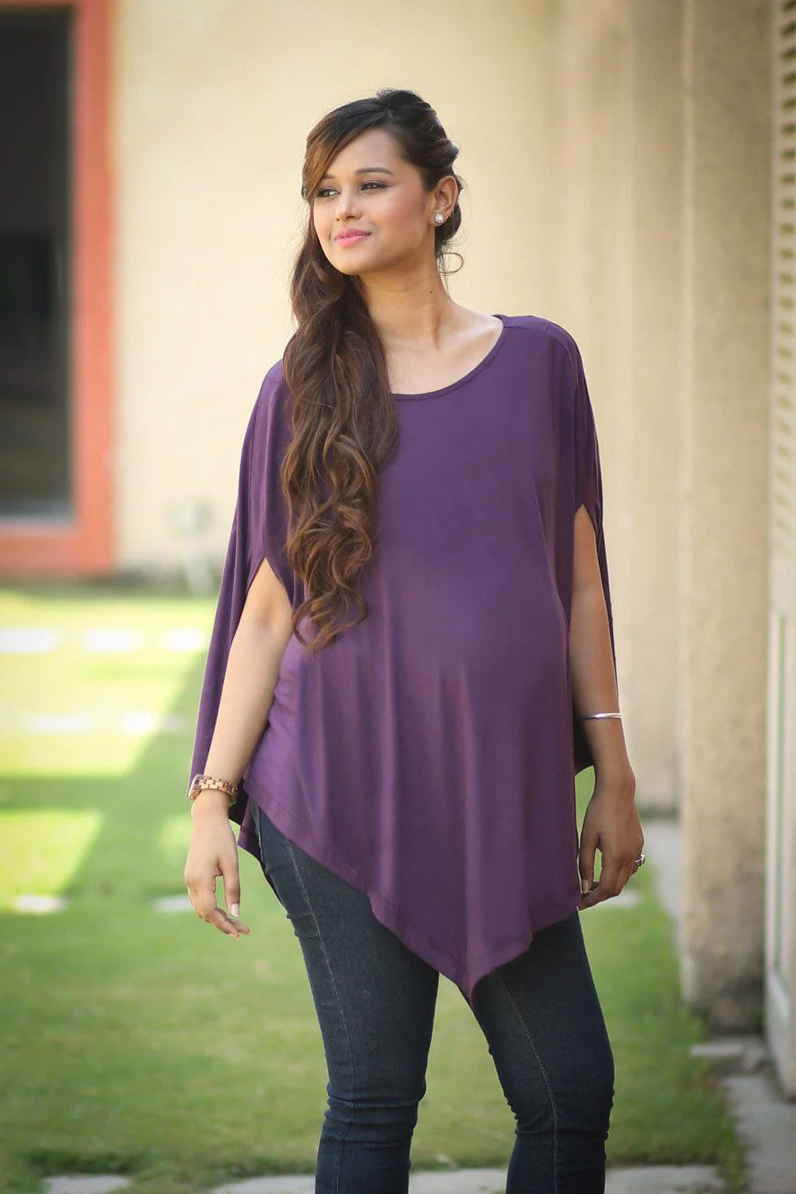 Free Size Asymmetrical Maternity Top - Chenance