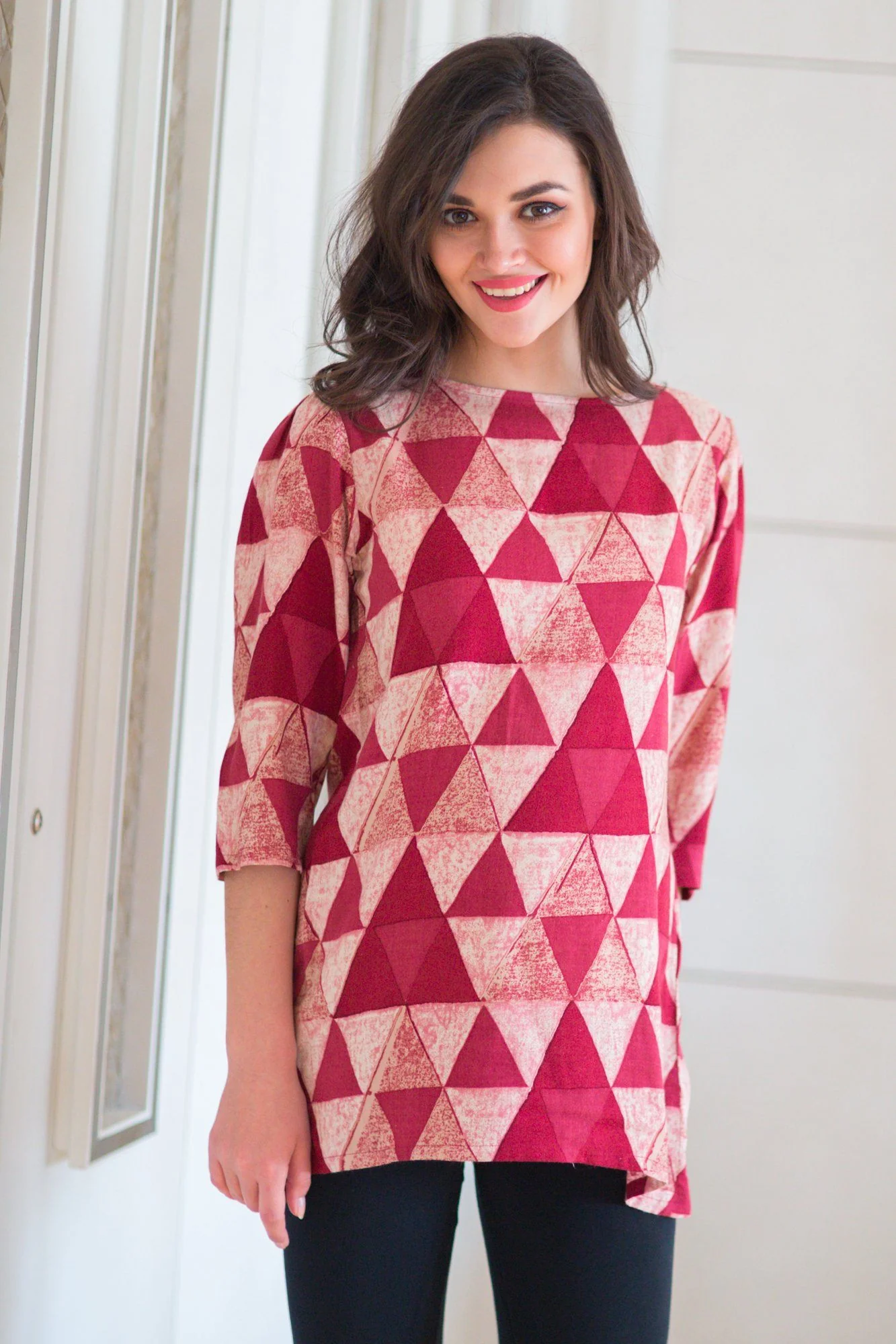 Berry Pink Back Open Maternity Top - Chenance