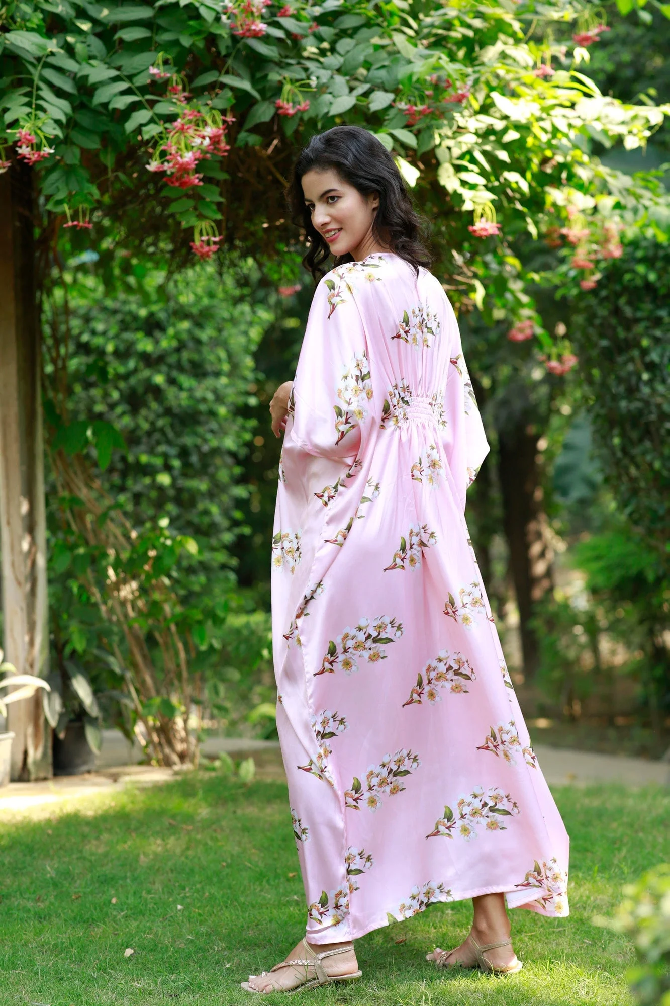 Luxe Peach Blossom Maternity Kaftan - Chenance