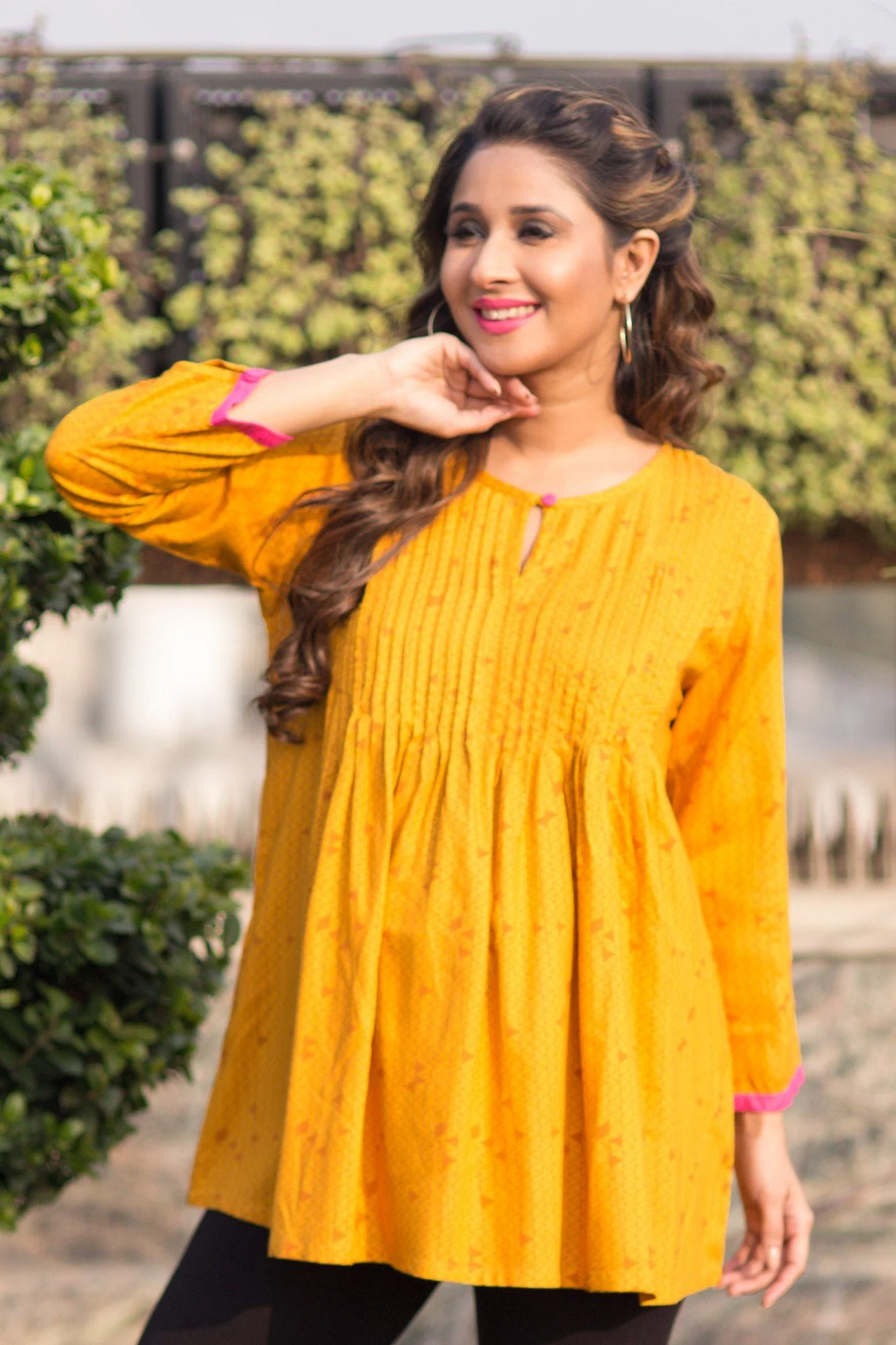 Yellow Pleated Nursing Top - Chenance