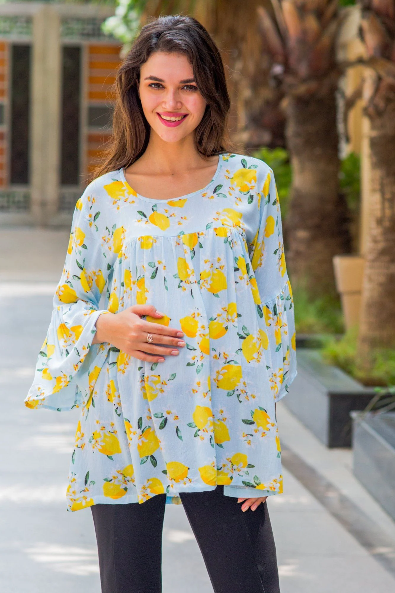 Lemon Print Maternity Top - Chenance