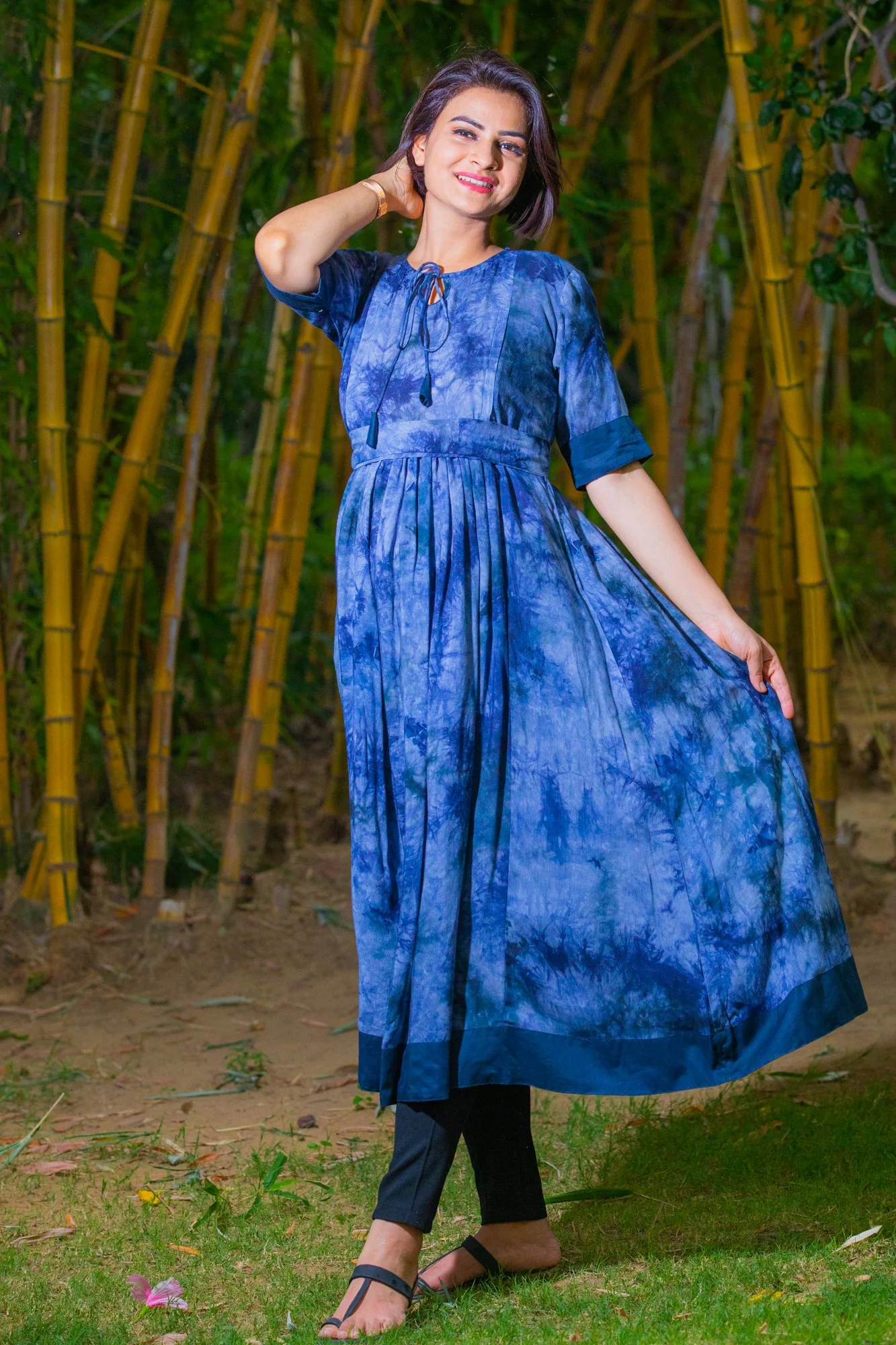 Lavender Blue Maternity & Nursing Kurta - Chenance