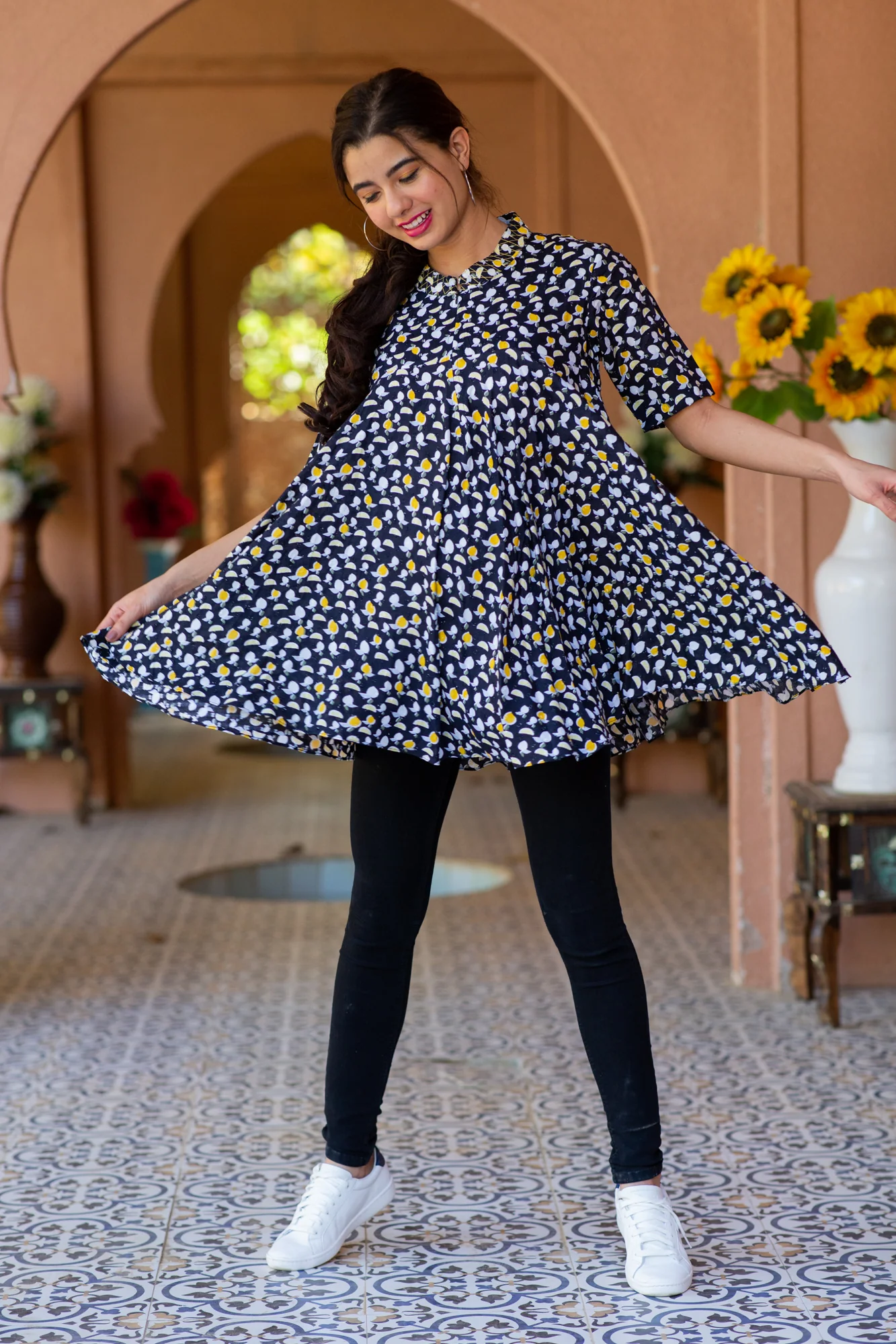 Sunny Blossom Maternity & Nursing Flair Top - Chenance