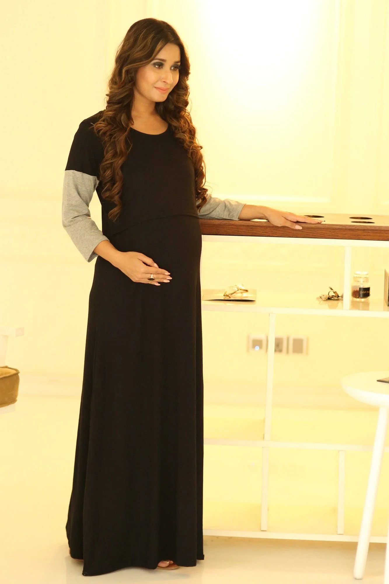 Black Lift Up Nursing Night Dress - Chenance